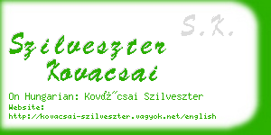 szilveszter kovacsai business card